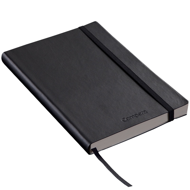 齐心(COMIX) A5/154张商务皮面笔记本子/记事本/日记本 Compera系列 c8002 黑色