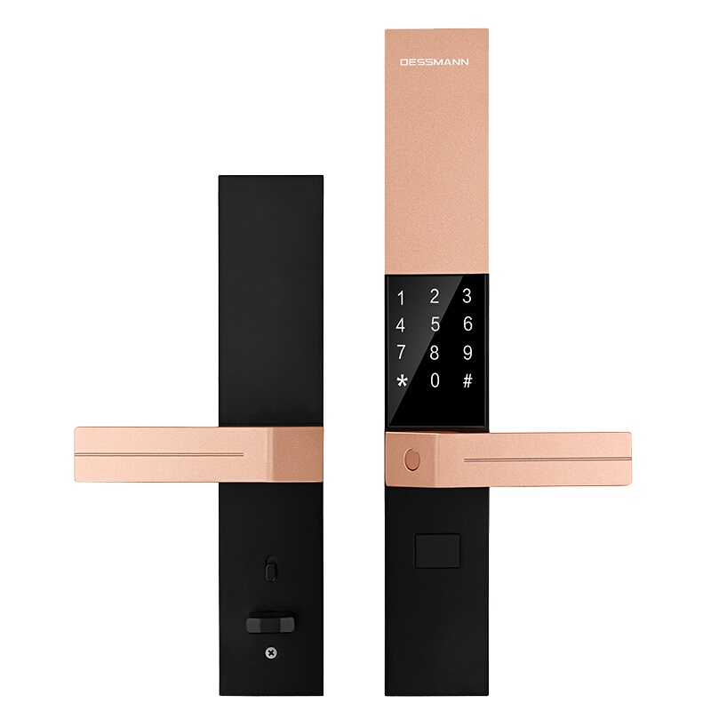 德施曼(DESSMANN)T83指纹锁电子门锁密码锁C级安防锁芯APP指纹密码卡片钥匙开门ios;Android陨石黑