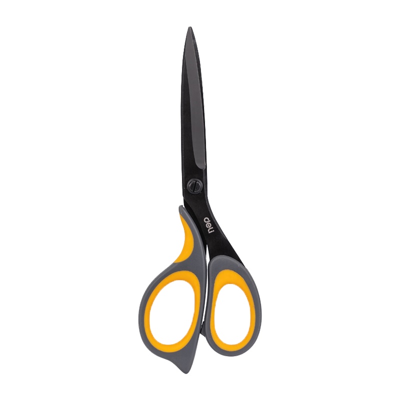 得力(deli)77757大号不锈钢剪刀 2把灰色 家用办公文具剪刀 学生手工裁缝剪纸刀 美工剪刀剪子