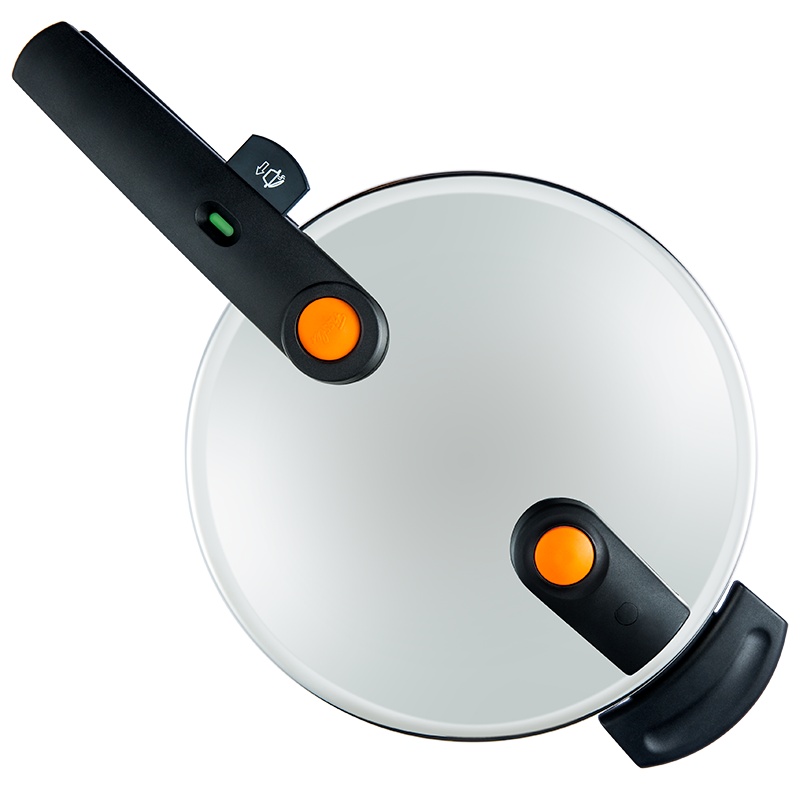 德国菲仕乐/Fissler 德国原装进口橙色沸点22厘米4.5L升高速快锅带屉 不锈钢高压锅电磁炉通用压力锅304不锈钢