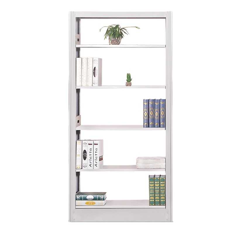 鑫金虎 钢制双面书架置物架学校阅览室资料架红木纹转印 六层