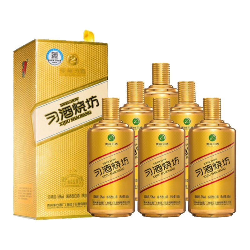 贵州茅台集团習酒(XI LIQUOR)烧坊金色世界53度酱香型白酒500ml*6瓶 整箱装