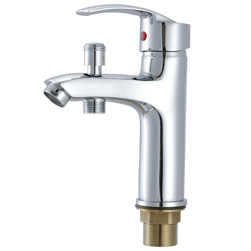 铜单孔面盆水龙头带淋浴花洒冷热水两用双用卫浴台盆洗脸盆龙头