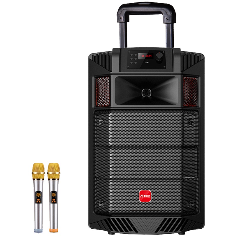 万利达(malata)广场舞音响新版 15英寸移动拉杆户外音响 大功率蓝牙便携低音炮扩音器 伴唱带麦克风M+9034
