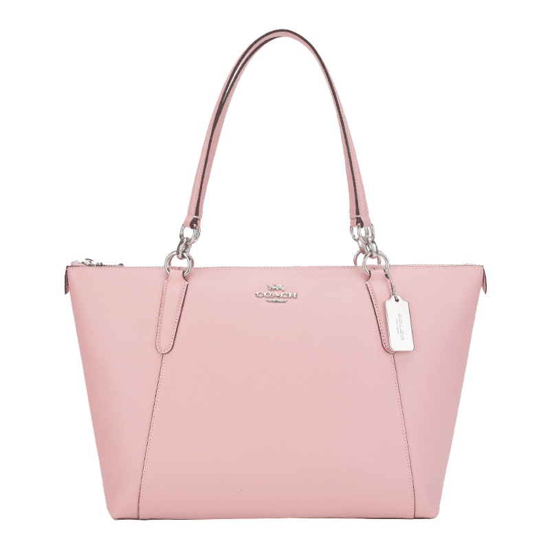 COACH 蔻驰 奢侈品 欧美时尚简约女士粉色皮革手提单肩托特包