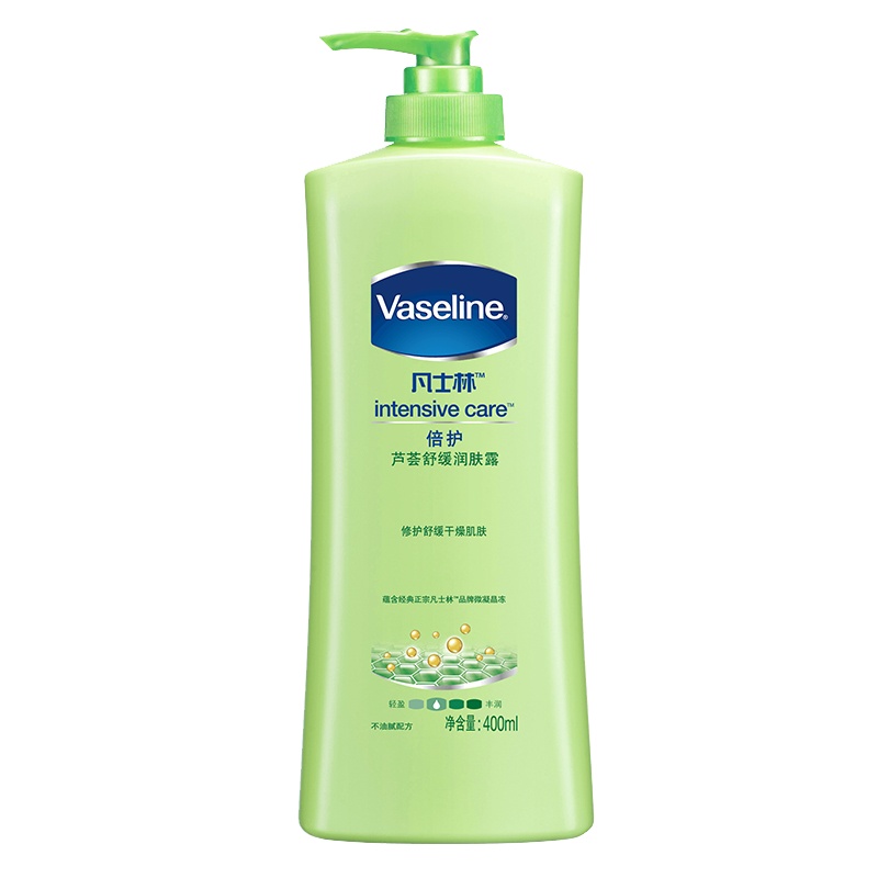 Vaseline/凡士林倍护芦荟舒缓润肤露润肤乳400ml 身体乳润体乳