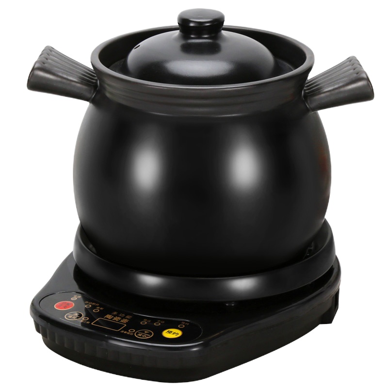 电炖锅黄金蛋家用全自动煮粥陶瓷砂锅煲汤插电智能煮粥锅电砂锅炖盅 A4L煲+底座