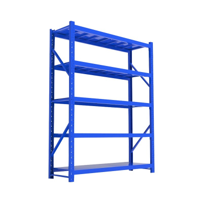 尔迈 中型仓库货架240KG/层重型仓储展示架工厂置物架 灰色1.2*0.6*2=5层