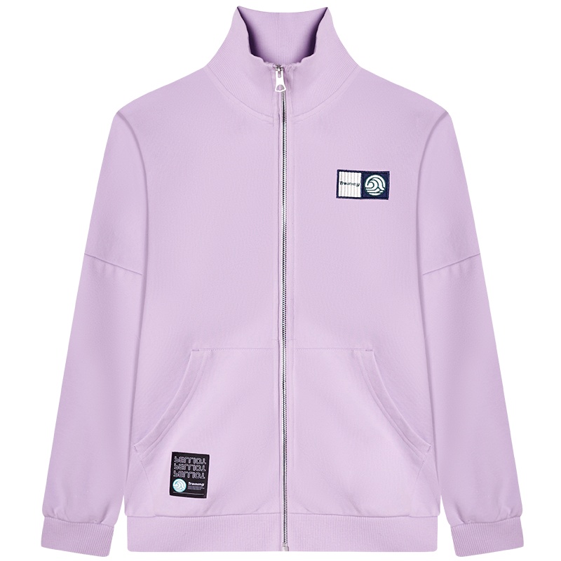 伯希和立领落肩卫衣2021春季新款女休闲百搭亲肤运动跑步开衫外套