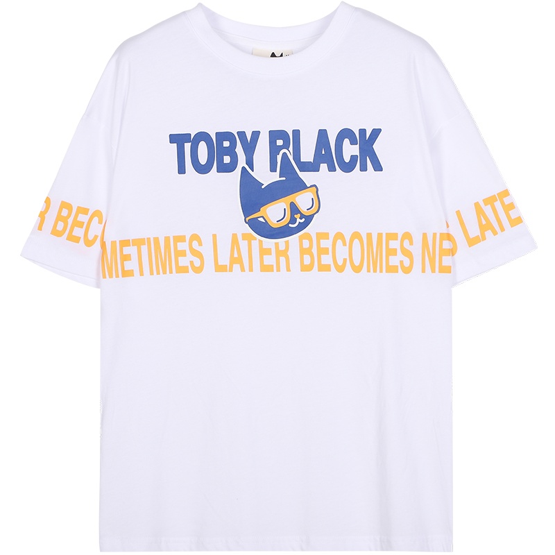 a02新款2020时尚卡通字母印花宽松显瘦短袖T恤女潮DTV2D0011KT