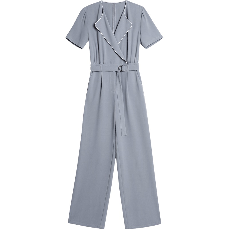 OSA欧莎气质连体裤女夏2019时尚女装高腰修身红连衣裤百搭显瘦