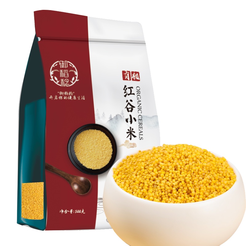 御稻稔 精选有机红谷小米 东北五谷杂粮粗粮 无添加 月子米 小米粥 500g