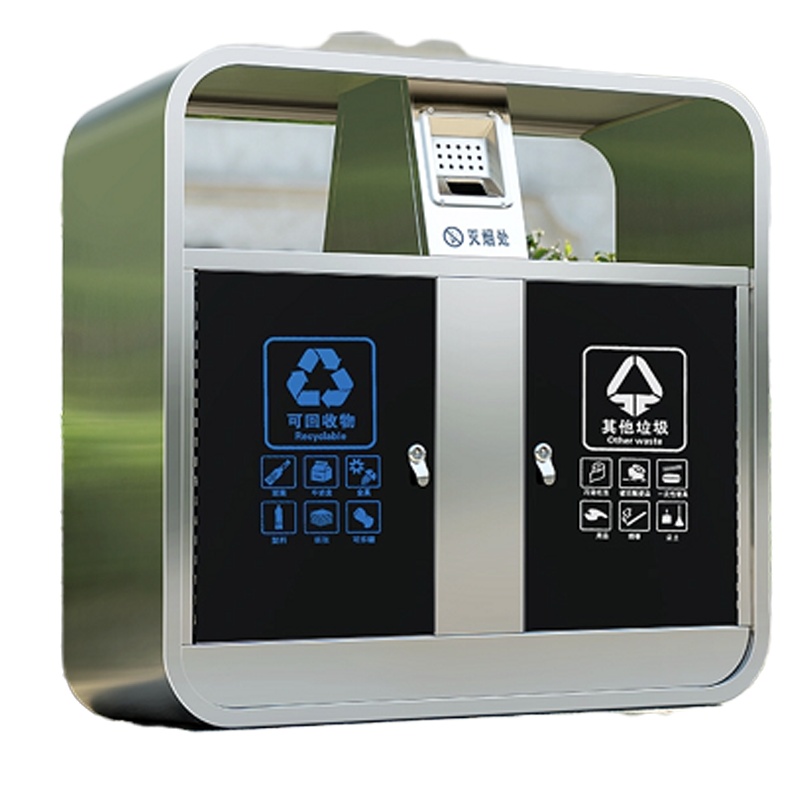 果皮箱 户外垃圾桶304不锈钢 环卫分类 果皮箱室外环保干湿定制垃圾箱