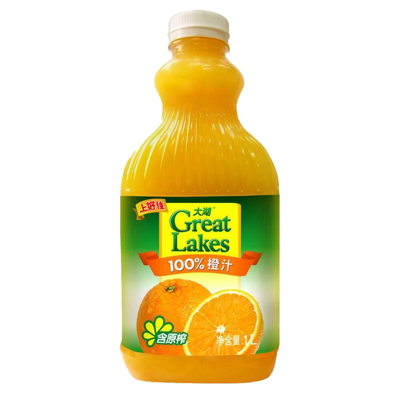 大湖100%原榨橙汁1L装