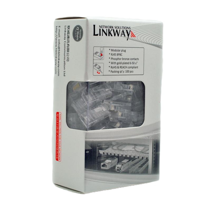 【苏宁】100个装水晶头电脑网络线接头超五类8芯镀金rj45网线水晶头5E