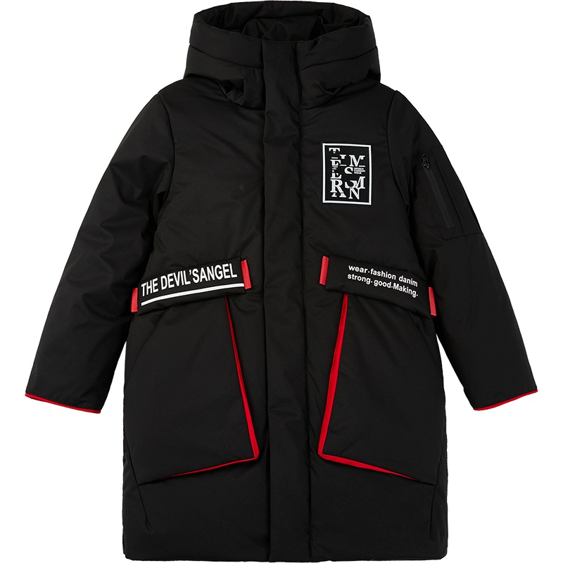 【加厚】波司登童装男女童保暖连帽时尚中长款羽绒服