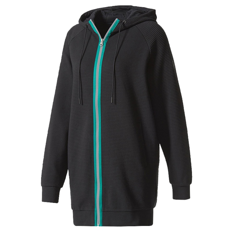 adidas 阿迪达斯 三叶草 女子 连帽外套 黑 BP9230