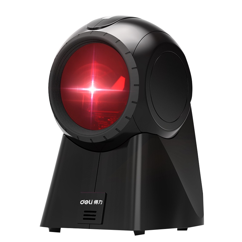 得力（deli）14884 条码扫描枪 平台扫码枪有线超市收银扫描枪 （黑色）