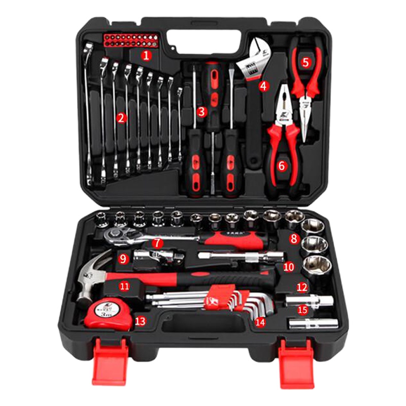 卡夫威尔 修车工具箱 机修工具套装 快速棘轮扳手大飞套筒工具箱 维修拆卸工具65件套 H13045A