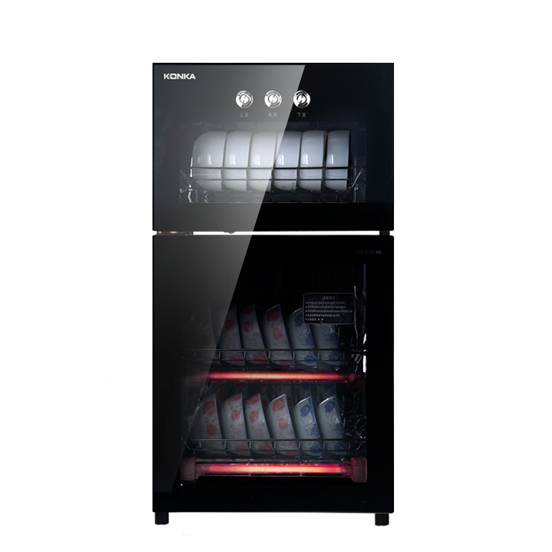康佳(KONKA)立式消毒碗柜 ZTP108K21(新款) 二星级家用 厨房饭店酒店商用 臭氧+高温餐具消毒抑菌 60L
