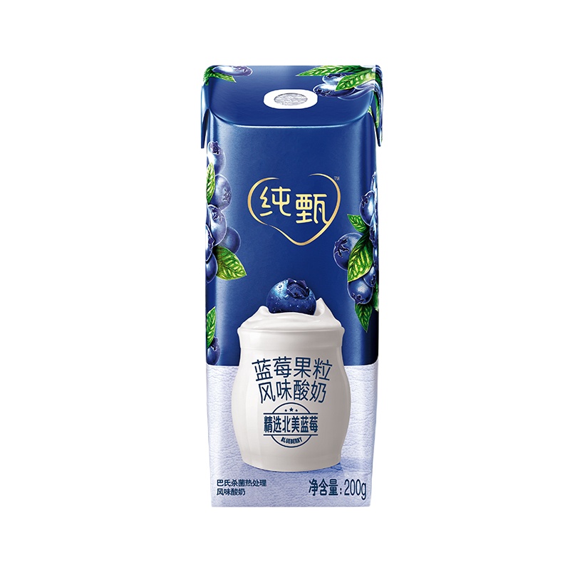 WQMD纯甄蓝莓果粒风味酸奶康美笑脸包200g×10包