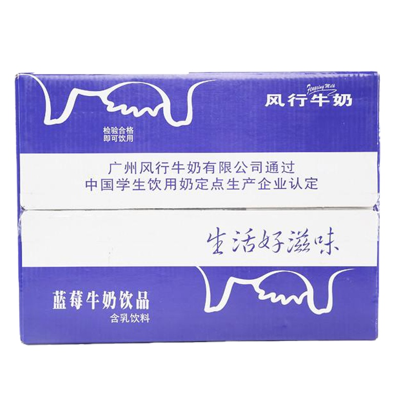 风行 蓝莓味 牛奶盒装 200ML*12 整箱