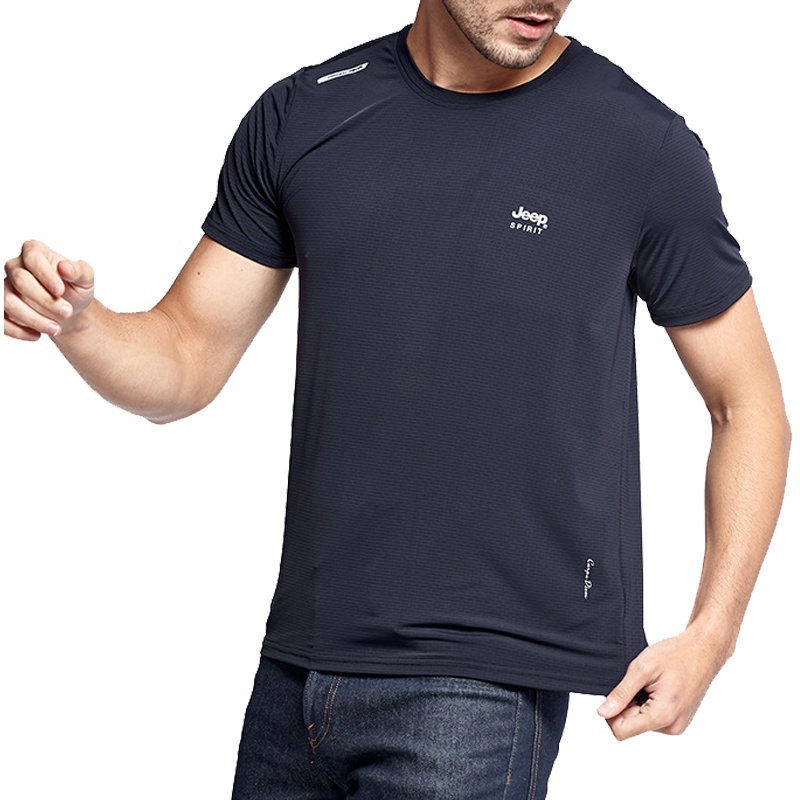 JEEP吉普情侣装夏季2020新款宽松运动休闲T恤男装透气T恤套头印花
