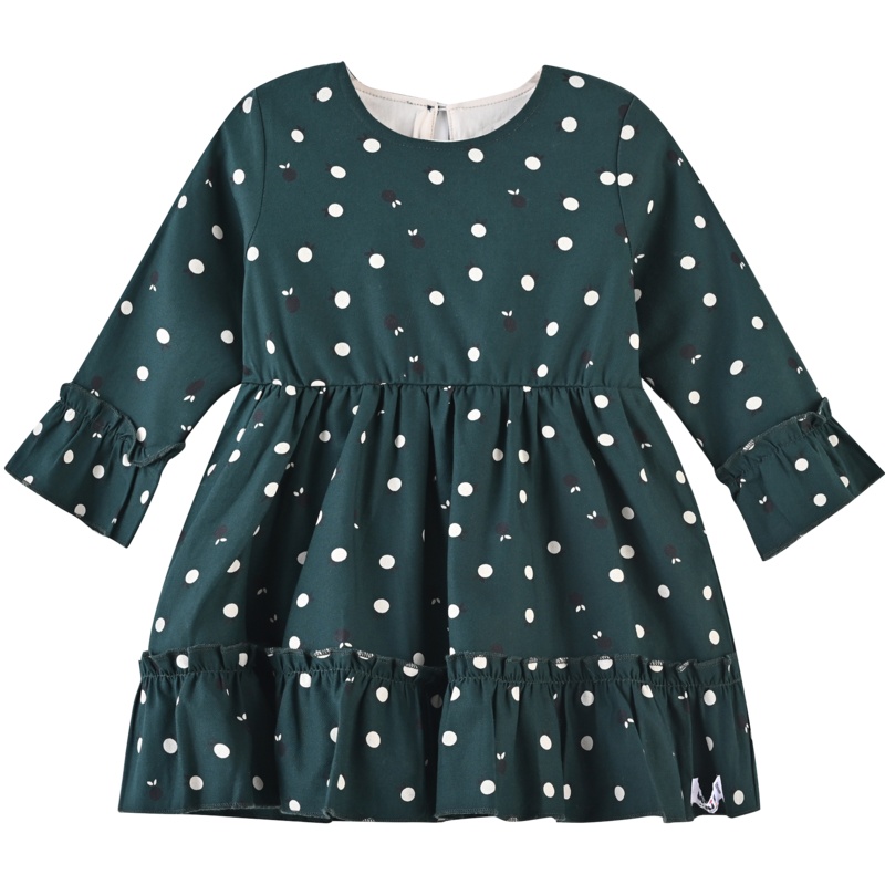 [8折价:25.6元]铅笔俱乐部童装女小童连衣裙长袖圆点2022春秋新款儿童裙子时髦