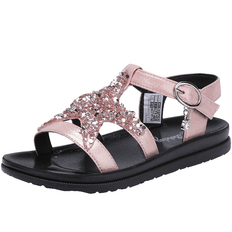 巴布豆童鞋女童鞋子2019夏季时尚韩版公主中大童儿童凉鞋