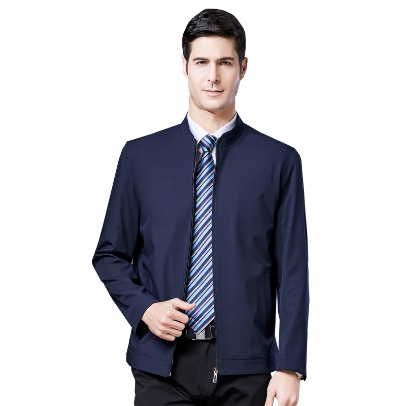 恒源祥男士夹克秋款男士外套中青年商务休闲茄克衫爸爸装男上衣