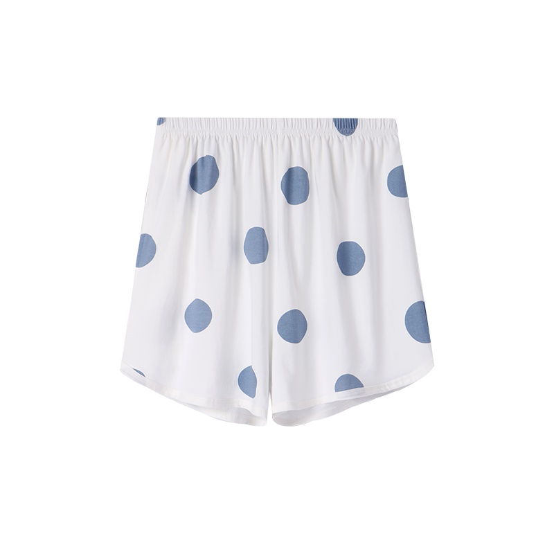 安之伴棉质睡裤女夏季薄款简约波点休闲全棉单裤宽松少女居家短裤