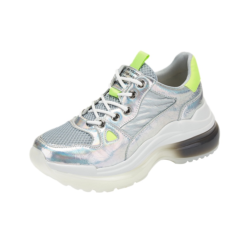 达芙妮春新款女士女生幻彩拼接厚底老爹鞋女鞋运动鞋