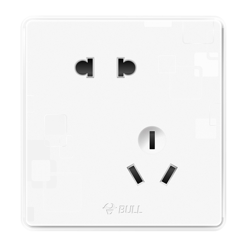 公牛(BULL) 开关插座面板 其他开关电源插座G18 纹理白幻影白系列 86型插座面板 五孔插座套装