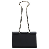 得力 8566-6#黑色长尾票夹 15mm筒装(黑)(60只/筒)