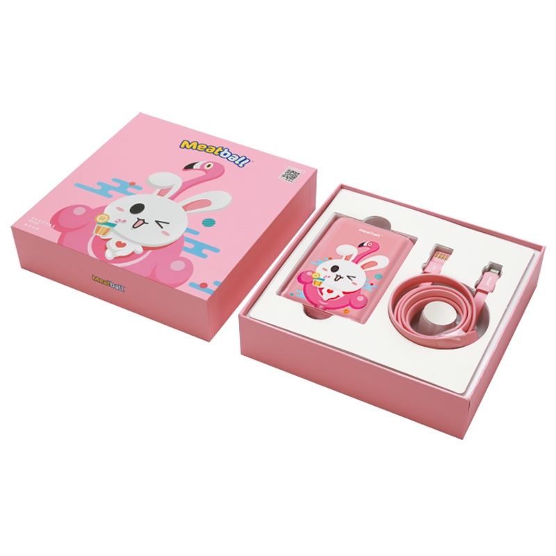 品胜移动电源 四喜丸子二 萌充套装兔团团10000毫安 Smart智能充 苹果安卓双输入 自带数据线 蜜桃粉