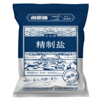 海湾天然海盐无碘精制食用盐400g/袋未加碘精制盐无典盐巴精盐