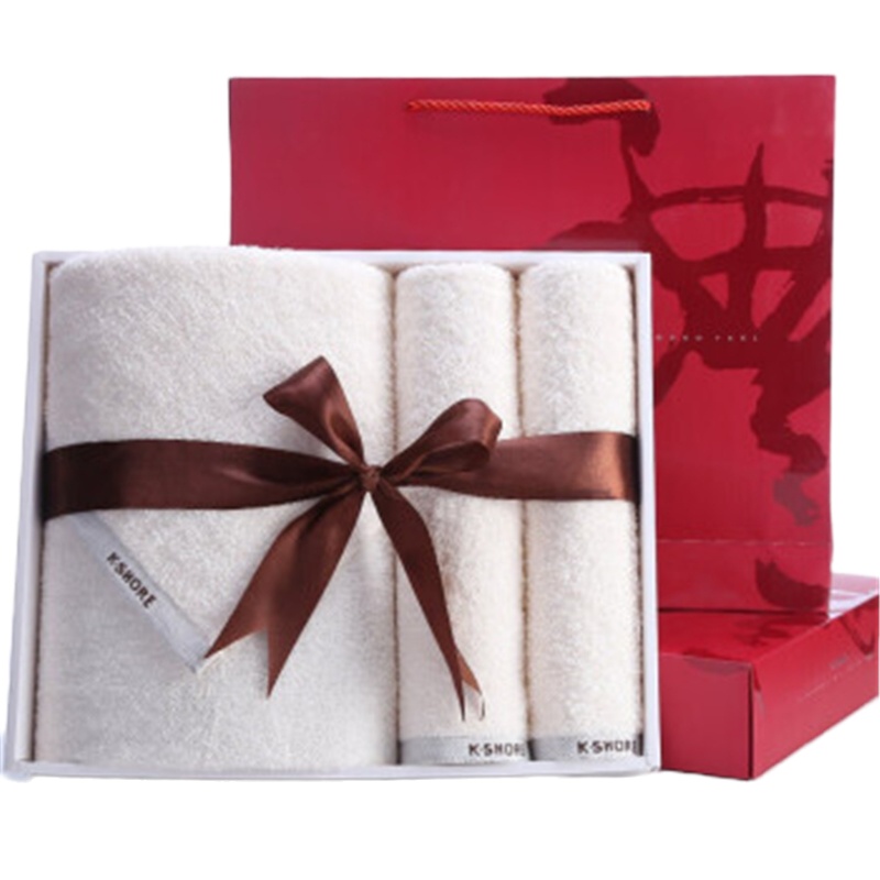 金号(KING SHORE)毛巾家纺 毛巾礼盒 纯棉柔软吸水毛巾浴巾三件套