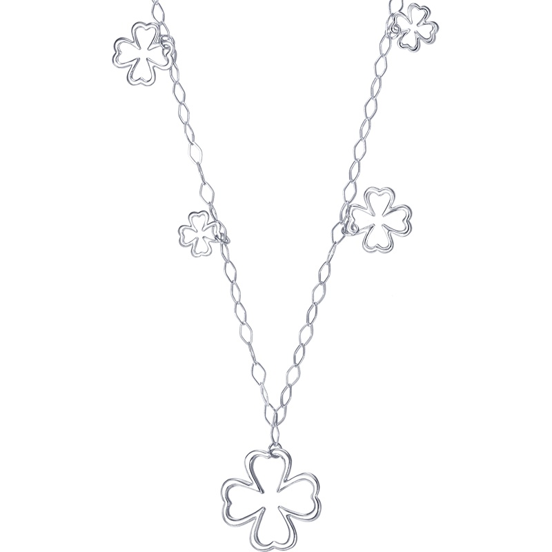 周生生(CHOW SANG SANG)Pt950心影四叶铂金项链女款定价