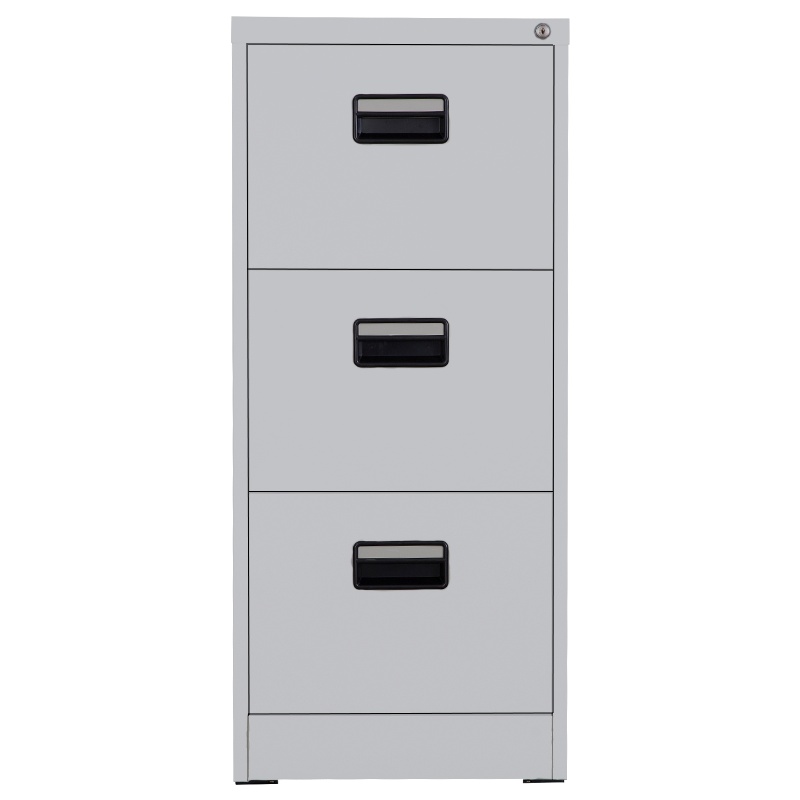 震海 三斗卡箱挂劳柜黑色鹅颈拉手卡箱铁皮柜FC挂捞柜办公柜A4挂快劳文件柜立式抽屉铁柜