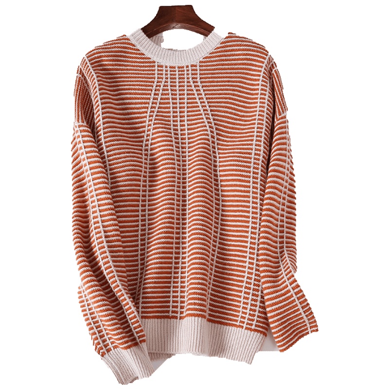 金菊秋冬新款毛衣韩版有条纹百搭羊毛衫女