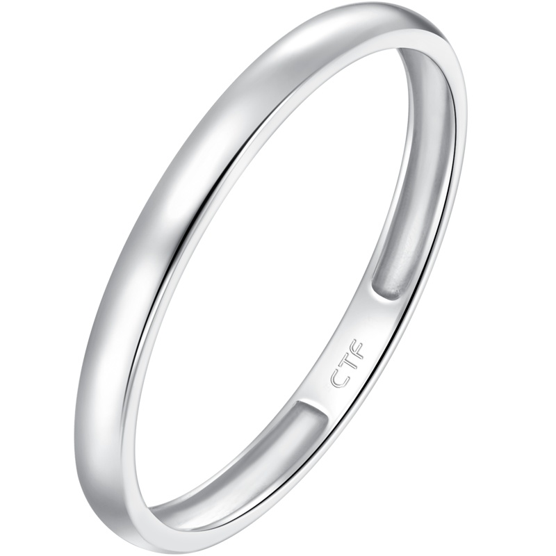 周大福珠宝首饰轻盈小巧PT950铂金戒指PT161944