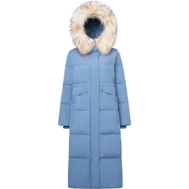 波司登年女长款过膝大毛领羽绒服冬季女外套