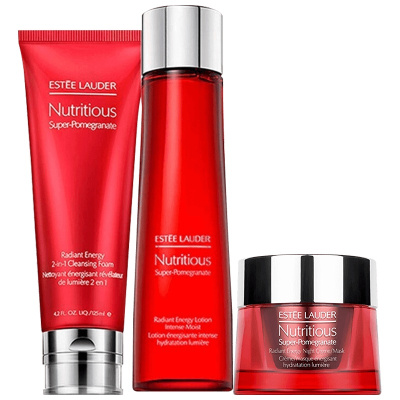 Estee Lauder 雅诗兰黛 红石榴 鲜活亮采 滋润套装(洁面125ml + 高光水200ml +晚霜50ml)