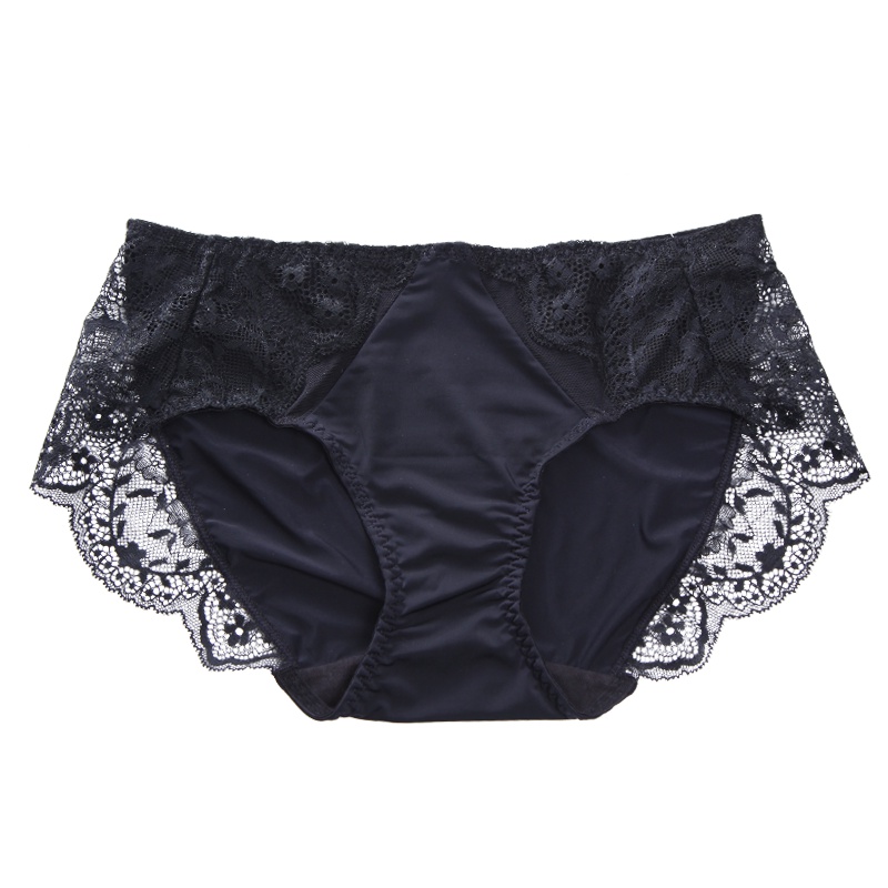 依曼丽女士性感内裤 薄款蕾丝性感舒适透气提臀大码中低腰平角裤