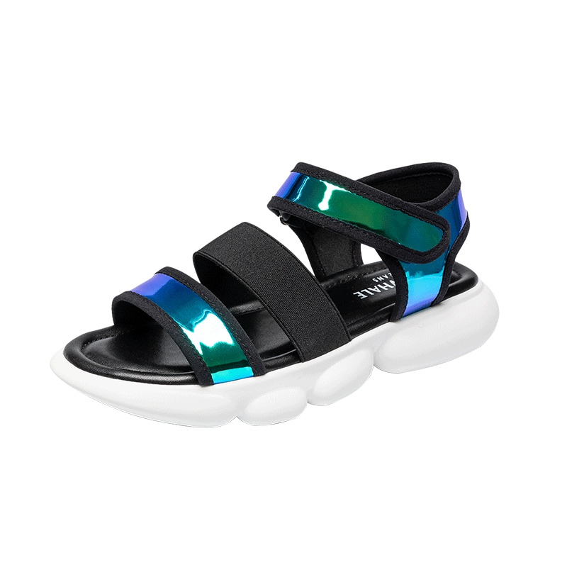 马克华菲运动凉鞋女2019夏季平底新款百搭软底防滑魔术贴网红ins超火老爹鞋女