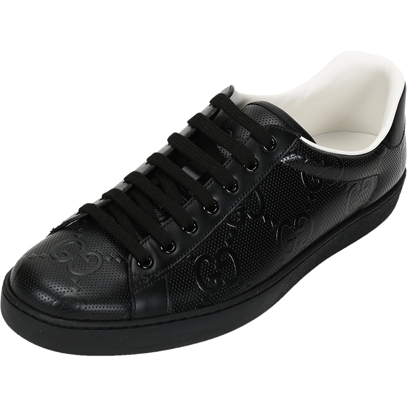 GUCCI 古驰 男士 Ace系列皮革系带休闲运动鞋板鞋 625787 1XK10