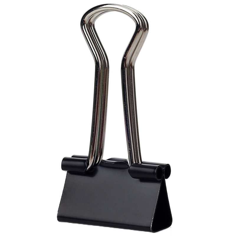 得力 deli 9545黑色长尾夹 金属票夹/燕尾夹/资料夹子 办公用 12只 19mm