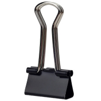 得力 deli 9545黑色长尾夹 金属票夹/燕尾夹/资料夹子 办公用 12只 19mm