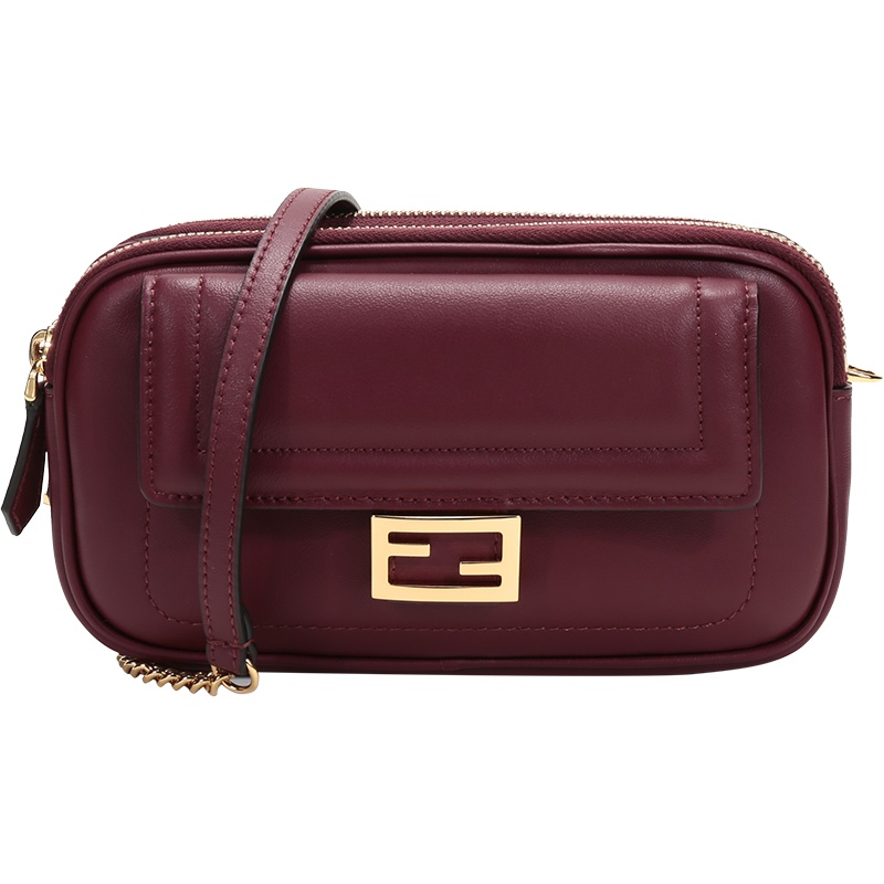 FENDI 女士 皮革EASY 2 BAGUETTE手拿包单肩斜挎包迷你款 8BS044 A5DY