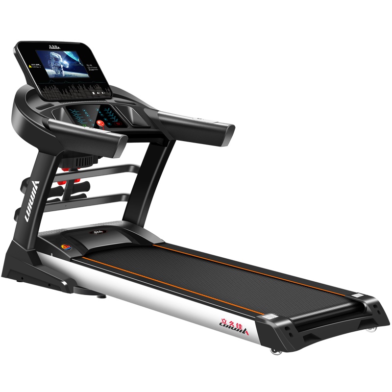 立久佳(LIJIUJIA)跑步机 家用静音折叠健身运动器材可仰卧起坐健腹收腹送哑铃扭腰盘 黑色680